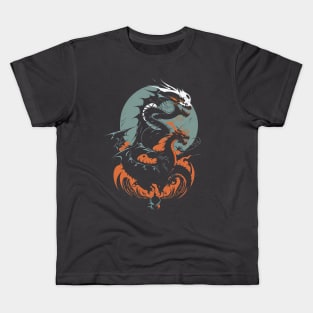 Enigmatic fantasy silhouette Dragon Kids T-Shirt